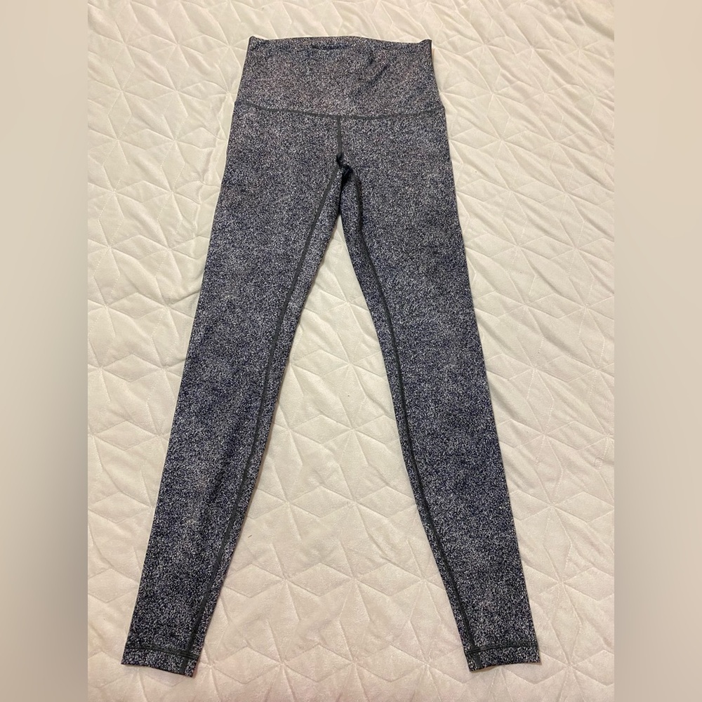 Lululemon Yoga Align Pants Sport Leggings High Rise 30” Black /gray sz 8 women's